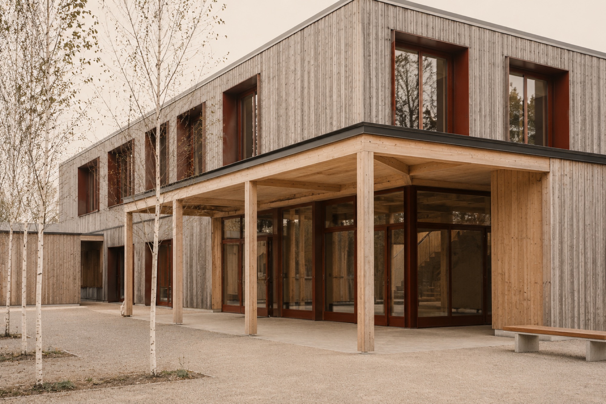 Schule Heumaden, Stuttgart-Heumaden — Holzbau